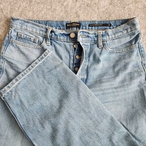 Banana Republic Midrise Loose Stovepipe Button Fly Jeans Mens 29x30 Blue Denim